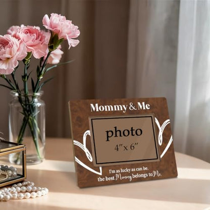 Mommy and Me Picture Frame, New Mom and First Time Mom Gifts, The Best Mommy Belongs to Me, Mothers Day Gifts Wooden Photo Frame Fitting a 4x6 Inch Photo - color: Mommy and Me