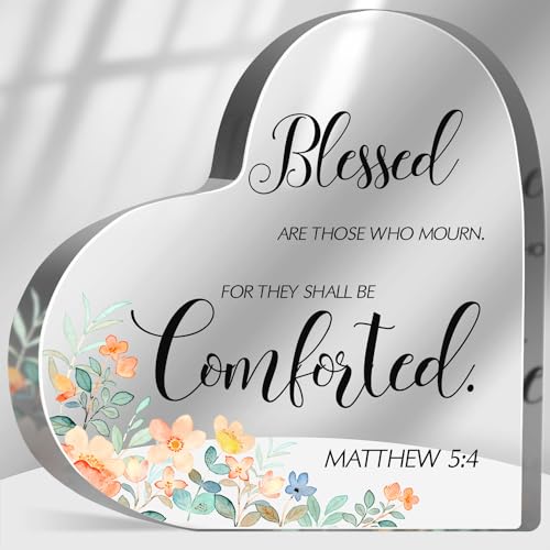 Christian Sympathy Memorial Gifts for Loss of Loved One - Bereavement Condolences Grief Gifts, Funeral Memorial Decor Sign - color: Blessed