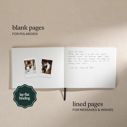 Kunitsa Co. Wedding Guest Book - Blank Sign in Book for Special Occasions, Oat Linen Cover - color: Oat