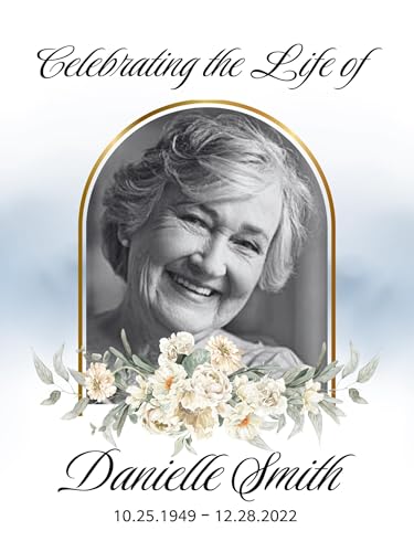 White Floral Funeral Welcome Sign, Celebration of Life Welcome Sign, in Loving Memory Sign, Celebration of Life Funeral Sign, Celebration of Life Sign, Memorial Sign with Photo #uoq1 - color: Version #12