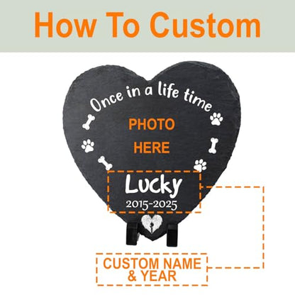 Customized Photo Pet Memorial Stone Dogs Cats Passing Away - color: Memorial 11