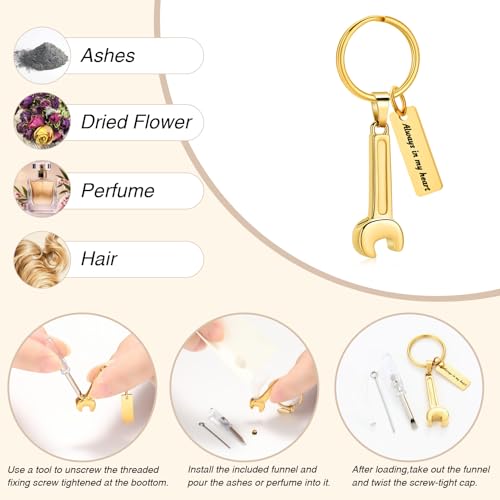 Oinsi Men's Cremation Jewelry Made Of 316L Stainless Steel Hammer Memorial Urn Necklace Pendant Keepsake Holder Jewelry For Ashes - color: B-Gold