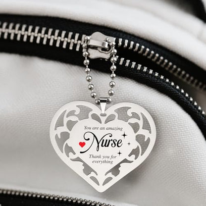 Nurse Ornament Heart Shaped Gift, Thank You Gifts for Nurses Women Men, Appreciation Hanging Keepsake for Healthcare Worker RN Doctor Nurse Practitioner Retirement Gift Hanging Ornaments S2X1 - style: Nurse Ornament