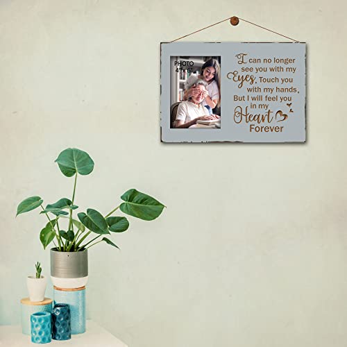 Yudarte Wooden Engraved Memorial Picture Frame 4x6 Inches Photo - Bereavement Sympathy Grieving in Memory of Loved One Gifts - color: I can no longer
