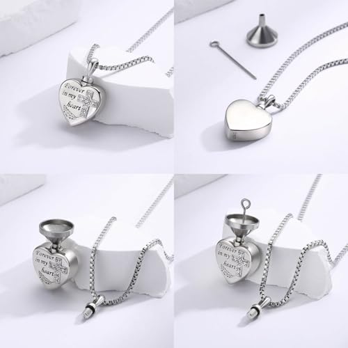 925 Sterling Silver Urn Charms for Ashes Bracelets for Women Cremation Gift | Urn Charms for Loved Ones, Memorial Keepsake Bead Pendant, Cremation Jewelry for Ashes - style: Necklace-Cross