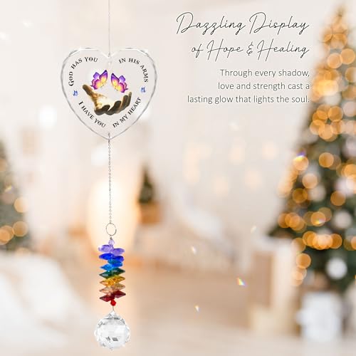 Glass Ornament Suncatcher - I Have You in My Heart - Sympathy Gift for Loss of Loved One - Grief Heaven Keepsake - Mother's Day for Mom Dad Sisters Brothers Grandparents - color: I Have You in My Heart