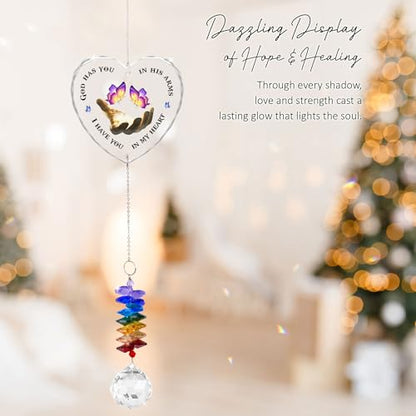 Glass Ornament Suncatcher - I Have You in My Heart - Sympathy Gift for Loss of Loved One - Grief Heaven Keepsake - Mother's Day for Mom Dad Sisters Brothers Grandparents - color: I Have You in My Heart