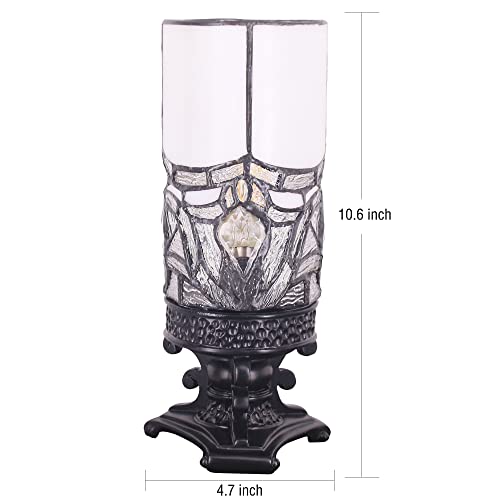Small Tiffany Table Lamp Mini Stained Glass Desk Lamp White Bending Style - color: White Bending Style