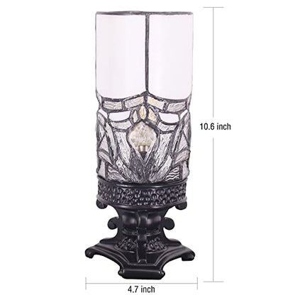 Small Tiffany Table Lamp Mini Stained Glass Desk Lamp White Bending Style - color: White Bending Style