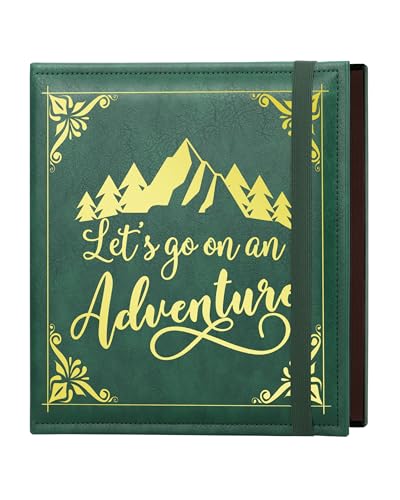 Leather Photo Album 4x6 200 Photos,Slip-in Photo Album Book with 50 Sheets, Travel Souvenir Diary Photo Book for Family Wedding Baby and Holiday Pictures - color: Green