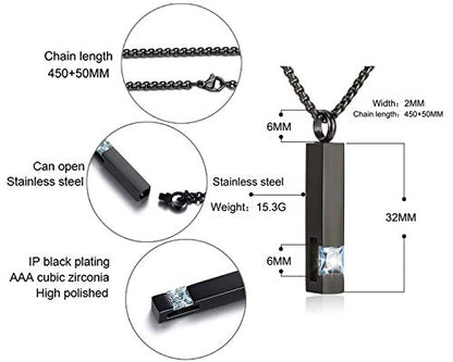 YOUFENG Urn Necklaces for Ashes Birthstone Cube Urns for Human Ashes Memorial Cremation Urn Locket Keepsake Ashes Jewelry - style: April