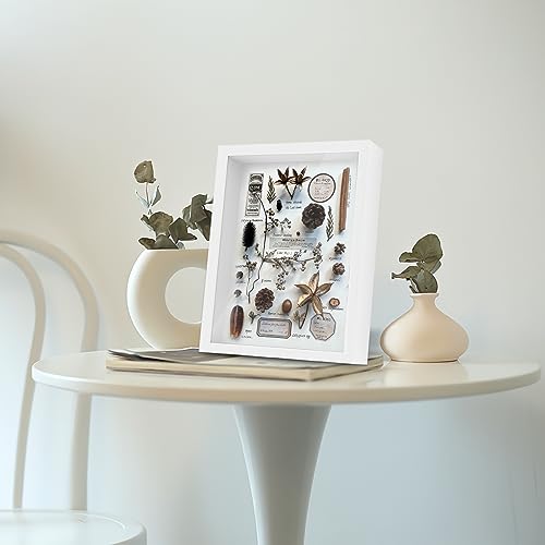 Shadow Box Frame 8x10 - 3 Pack Wood Deep Shadowbox with Glass - size: 8x10-3pcs-white