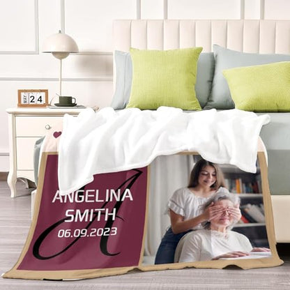 Custom Memorial Blanket with Picture Personalized Sympathy Remembrance Condolences Bereavement Gifts Sympathy Gifts for Loss of Loved One Mother Dad Grandma Grandpa Sister Daughter Friend - color: Design14