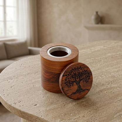 Rosewood Tree of Life Cremation Urn for Human Ashes | Rosewood - size: Small (15 Cu/In or lbs)