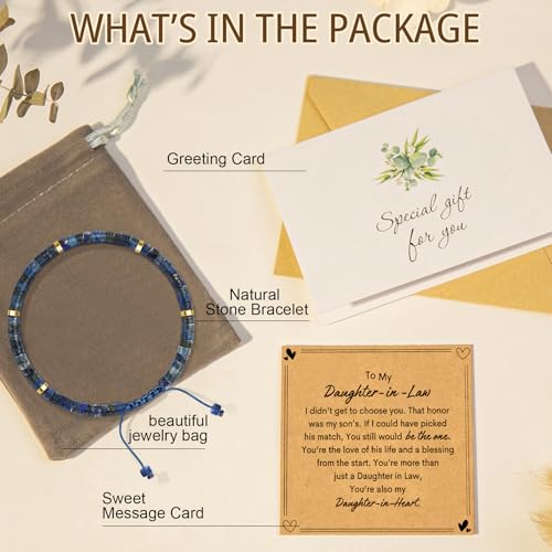 AGOT Daughter in Law Bracelets Gifts: Dear Daughter in Law Birthday Gifts from Mother in Law - color: LAZULI-DTIL