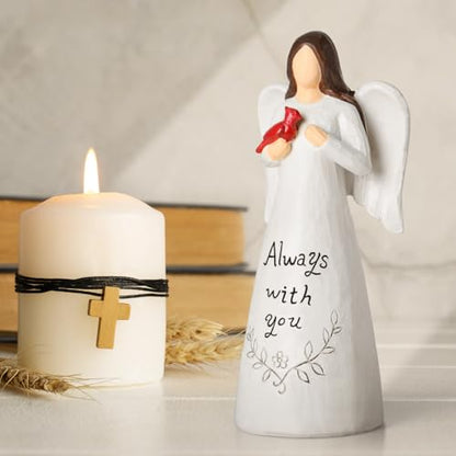 Cardinal Sympathy Gifts for Loss of Loved One - 6.7" Angel Figurine Statue, Memorial Gifts for Loss of Women Mother Father, Bereavement Grief Remembrance Gift, Hand-Painted Figurine - color: Angel Cardinal