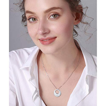 YinShan Urn Necklaces for Ashes for Women Girls Cremation Jewelry 925 Sterling Silver Eternity Memorial Forever in My Heart Ashes Keepsake, Adjustable Silver Chain 18+2 Inches - style: Circle of Life