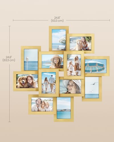 SONGMICS 12-Pack 4 x 6 Collage Picture Frames with Glass Front - color: Pale Gold, size: 12 Pack