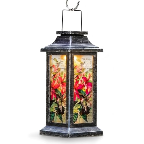 Topadorn Hummingbird Solar Lantern Outdoor Hanging Light - style: Hummingbird