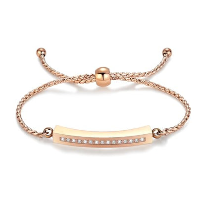 Minicremation Shiny Crystal Cremation Bracelet for Ashes for Women Cube Urn Bangle Locket Ash Holder Memorial Jewelry Bracelet Keepsake Gift - color: Rose Gold