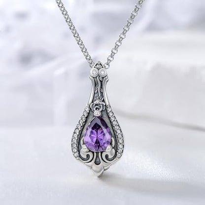 Rose & Daisy Urn Necklace - Sterling Silver Cremation Keepsake Memorial Jewelry - style: Rose Urn Teardrop