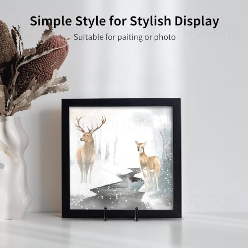 Kruodop 3 Pack 6" Metal Square Frame Easel Stands - Multi-Use Tabletop Display for Plates, Photos, Art, Books, Signs | Durable Mini Easels for Home Decor, Office, Studio & Vinyl Records