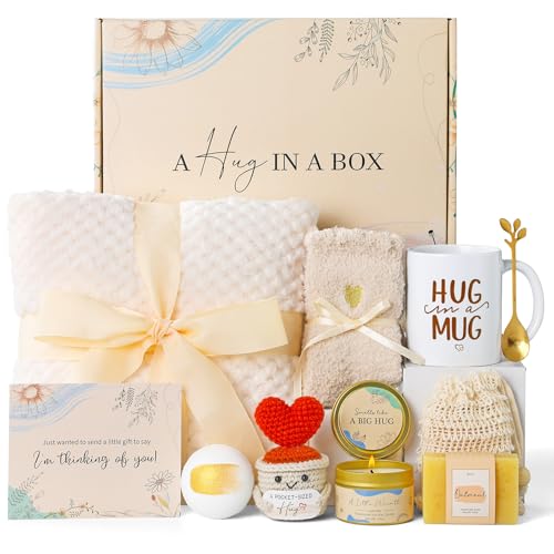 Birthday Gifts for Women Self Care Package Box Spa Basket Get Well Soon Sending Hug Thinking of You Feel Better For Wife Her New Mom Sister Female Best Friend Coworker Teen Girls Boss Babe Day - color: Oatmeal (Care Gift)