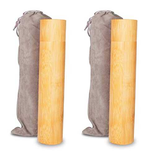 2 Pack Small Biodegradable Bamboo Scattering Tubes Urn for Human Ash - color: Original, size: Small (Set of 2)