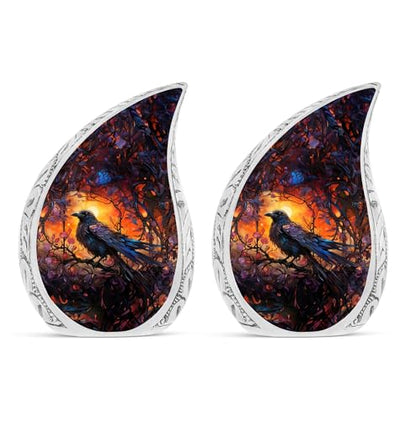 Raven's Mystical Roost - Teardrop Cremation Keepsakes for Ashes - Small Urn - Miniature Urns for Human Ashes - Burial Urns for Adult Human Ashes - Decorative Urn - Keepsake Urn, 3 Inch, 2Pcs - size: Keepsake-2