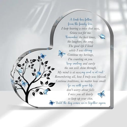 Condolence Gifts, Sympathy Gifts, Remembrance Gift, Memorial Heart Shaped Acrylic Decor Sign, Grieving Gift with Sympathy, Memorial Bereavement Sympathy Gifts for Loss of Loved One - style: 012