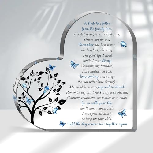 Condolence Gifts, Sympathy Gifts, Remembrance Gift, Memorial Heart Shaped Acrylic Decor Sign, Grieving Gift with Sympathy, Memorial Bereavement Sympathy Gifts for Loss of Loved One - style: 012