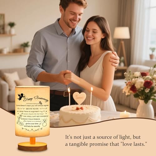 WSYEAR Wedding Anniversary LED Lamp Gifts for Couple Parents, Happy Anniversary Marriage Gifts for Wife Husband Him Her Men Women with Night Light Romantic Presents for Girlfriend Boyfriend - color: Anniversary
