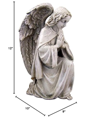Avalon Gallery Garden Statue - Indoor/Outdoor Memorial Sculpture for Home or Church, 12" Tall, Praying Angel