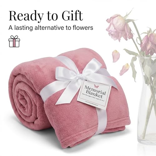 Memorial Blanket for Loss of Loved One - Soft Fleece Sympathy Throw, Hug from Heaven, in Loving Memory Gift, Bereavement Comfort Blanket, 70 x 50 Inches