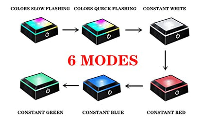 EUSTUMA LED Light Base Non-Slip Square Display Stand In A Variety of Colors,Suitable for Glass Crystal Spherical Artwork (Flat Top Surface) - color: Flat Top Surface
