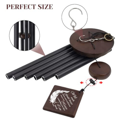 Memorial Wind Chimes for Outside, Sympathy Gift for Loss of Loved One - size: Feathers