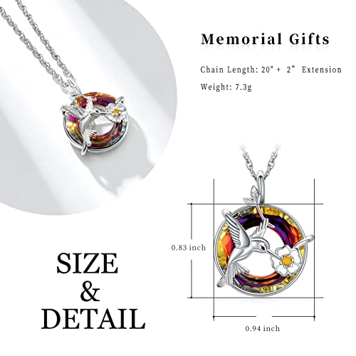 shajwo Hummingbird Urn Necklaces for Ashes - color: Valcano
