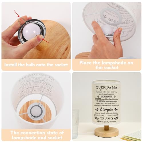 WSYEAR Mom Gifts in Spanish, Regalos para Mujer Table Lamp, Mom Birthday Gifts, Mother Gifts in Spanish from Daughter Son, Regalos De Navidad para Mujer - color: Spanish Mom