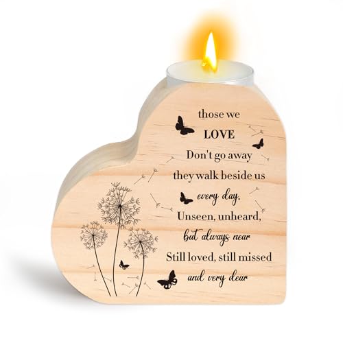 Sympathy Gifts for Loss of Loved One - Memorial Bereavement Condolence Remembrance Gifts for Mother Father Grandma Grandpa Loss of Loved One Those We Love Heart Shaped Candle Holders