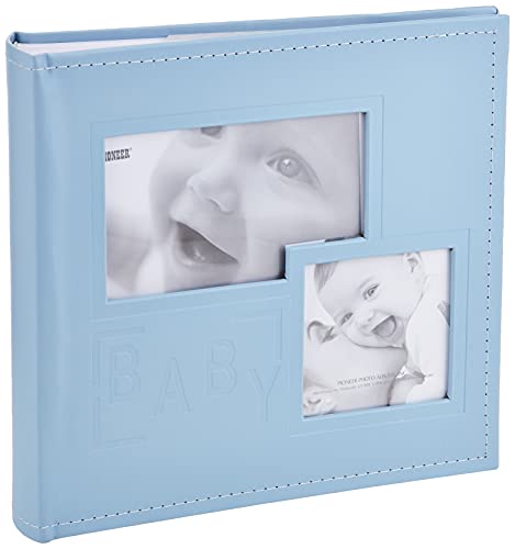 Pioneer Photo Albums DA-200COLB/B 200-Pocket Embossed Baby Leatherette Frame Cover Album for 4 by 6-Inch Prints, Blue - size: 8.875inchesx9inchesx2.125inches