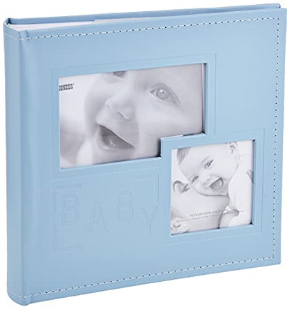 Pioneer Photo Albums DA-200COLB/B 200-Pocket Embossed Baby Leatherette Frame Cover Album for 4 by 6-Inch Prints, Blue - size: 8.875inchesx9inchesx2.125inches