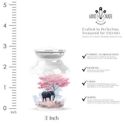 Elephant Funeral Cremation Urns for Human Ashes Small - 3 in Keepsake Urn - color: Elephant-1, size: 3-inch