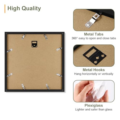 Vittanly 12x12 Collage Picture Frame, Displays 4Pcs 4x6 Pictures, Black - color: Black, size: 12x12