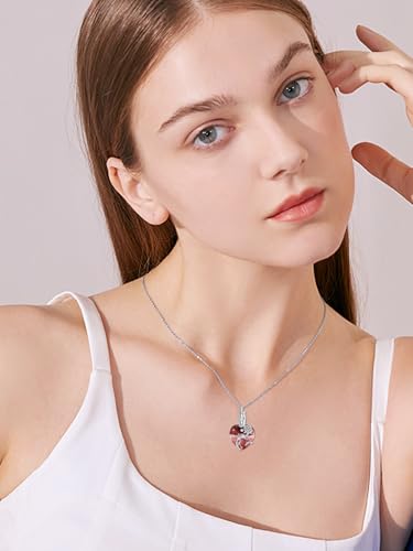 OCJ Heart Rose Flower Urn Necklace for Ashes Women Birthstone Cremation Necklaces Sterling Silver Memorial Cremation Jewelry Gifts - color: 06-June-Alexandrite