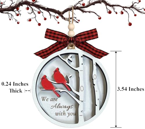 Cardinals Memorial Gifts, Red Cardinal Wooden Ornaments, Sympathy Gifts for Loss of Loved One, Grief Gifts, Bereavement Gift Ideas, Remembrance Gift for Loss of Mom, Cardinal Christmas Decor - style: 2 Cardinal Birds