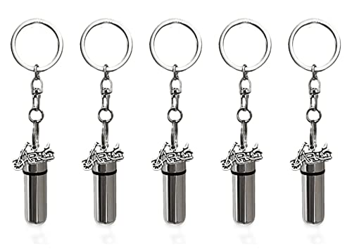 Set of 5 MOTORCYCLE CREMATION URN Keychain/Keyring Keepsakes, Custom Engravable, Handmade, Mourning Keepsake, Memorial Jewelry