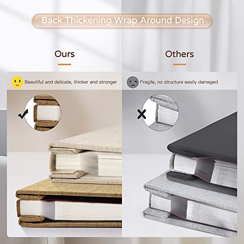 Popotop Large Photo Album Self Adhesive 4x6 5x7 8x10 Scrapbook Album DIY Picture Book,Gifts for Mom,Family Baby and Wedding,with Metal Pen and Plastic Board - color: Dark khaki, size: 11.5"x10.6"40pages