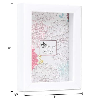 Lawrence Frames 785257 Shadow Box Frame, 5x7, White, 1 Count (Pack of 1) - color: White, size: 5 x 7 inches
