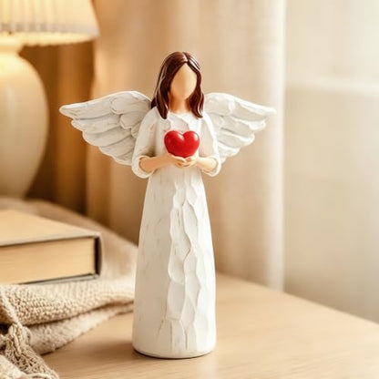 Sympathy Gifts for Loss of Loved One - 6.9" Angel Sympathy Gift, Memorial Gift for Loss of Dad Mom Grandmother, Angel Figurine for Bereavement Remembrance Gifts, Angel Statue Holding a Heart - style: Sympathy Figurine