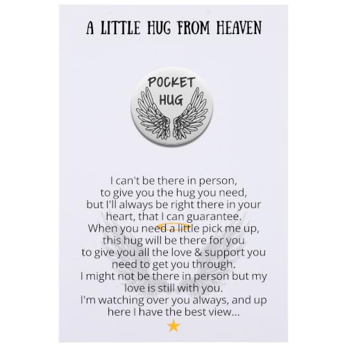 Aesnefe Pocket Hug from Heaven, Sympathy Memorial Gifts for Loss of Loved One, Bereavement Remembrance Gift, Grief Keepsake Token, Condolence Gifts, Silver - color: Silver